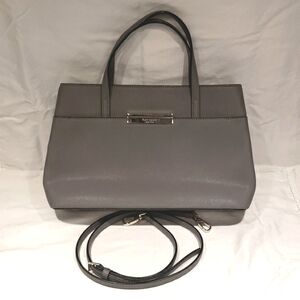 kate spade gray Maiden Way Saffiano Zuri Satchel handbag purse Leather